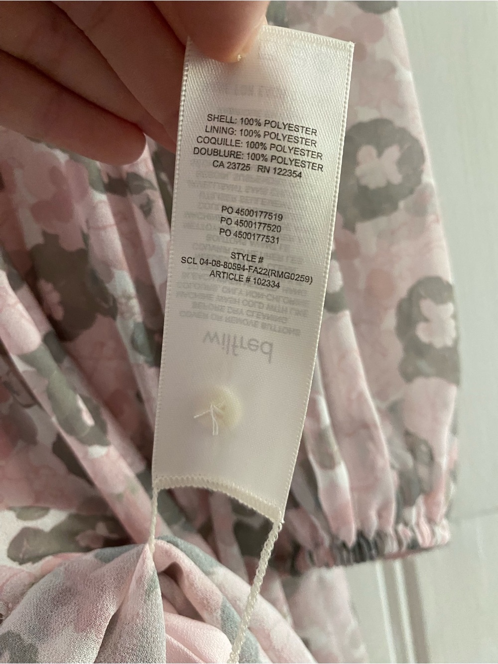 ARITZIA WILFRED NWTs daydreamer mini dress chiffon floral pink/sage size small - Picture 11 of 13